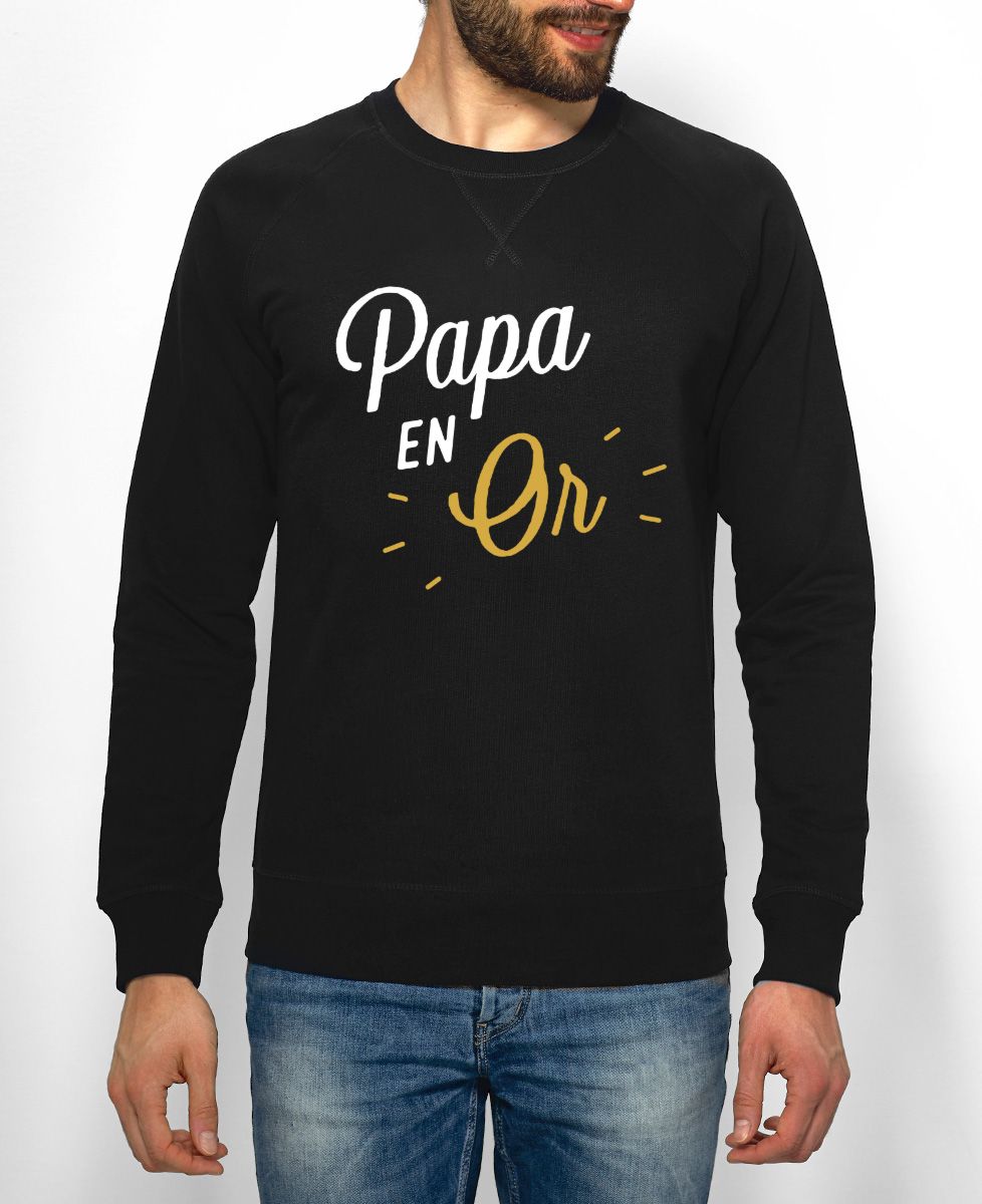 Sweatshirt homme Papa en Or