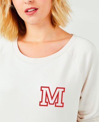 Sweatshirt Frau Samt-Personalisierte Initiale - Geschenke für Paare