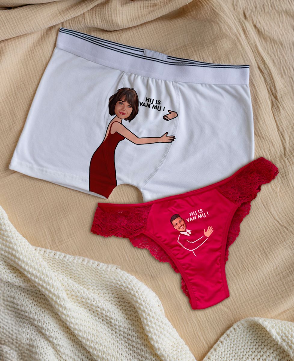 Doos C'est à moi Tanga Brief en Boxerslip Duo - Geschenken voor koppels