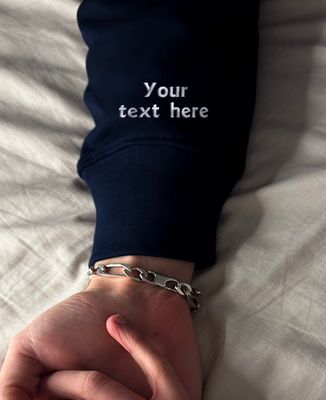 Men's sweatshirt Text embroidered on sleeve