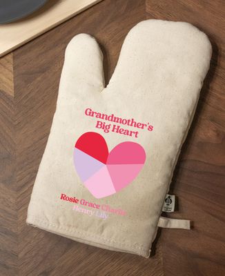 Kitchen glove Grandmother's customized heart - Grandma's gifts, Couple gifts
