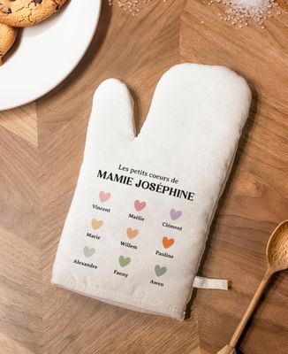 Gant de cuisine Les petits coeurs de mamie multicolores - Cadeaux Mamie, Cadeaux Couple