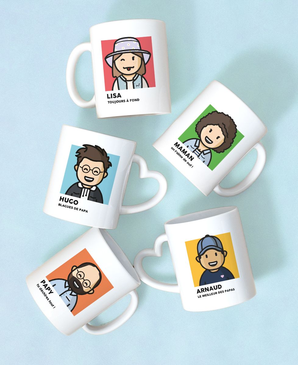 Coffret Mugs figurine adulte personnalisé