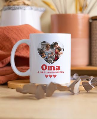 Tasse Personalisierte Foto von Oma und ihren kleinen Herzen - Geschenke Oma