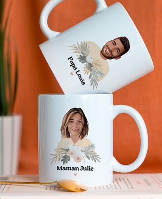Mug Maman visage et prénom - Cadeaux Maman