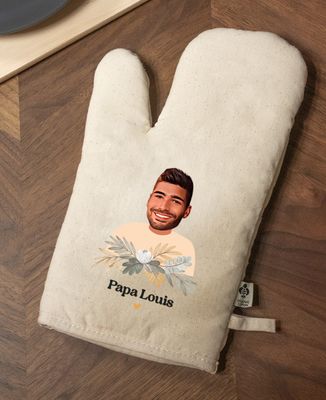 Gant de cuisine Papa visage et prénom - Cadeaux Papa