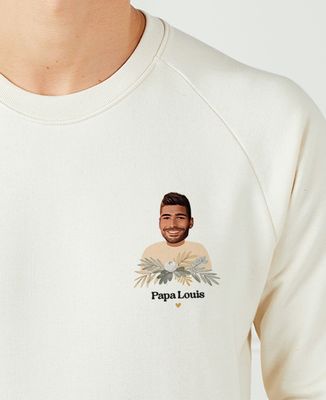 Sweatshirt homme Papa visage et prénom - Cadeaux Papa