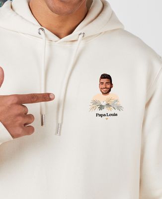 Hoodie homme Papa visage et prénom - Cadeaux Papa