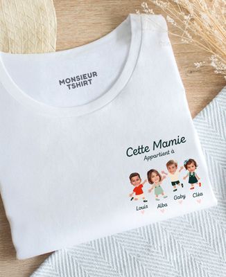 T-shirt femme Cette mamie appartient à personnalisé - Cadeaux Mamie