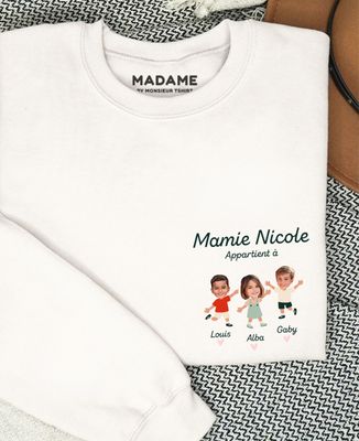 Sweatshirt femme Cette mamie appartient à personnalisé - Cadeaux Mamie