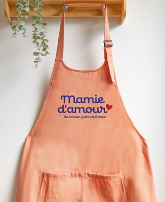Tablier à poche Mamie d'amour personnalisé - Cadeaux Mamie