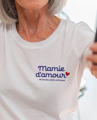 T-shirt femme Mamie d'amour personnalisé - Cadeaux Mamie