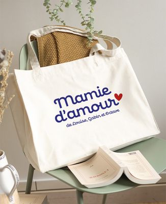 Maxi tote bag Mamie d'amour personnalisé - Cadeaux Mamie
