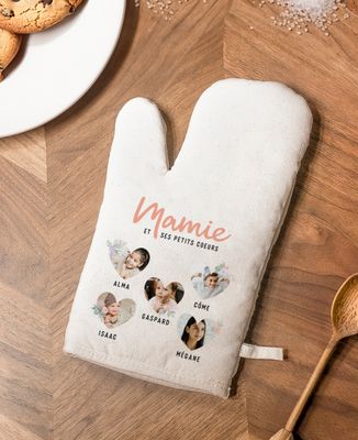 Gant de cuisine Mamie et ses petits coeurs en photo - Cadeaux Mamie