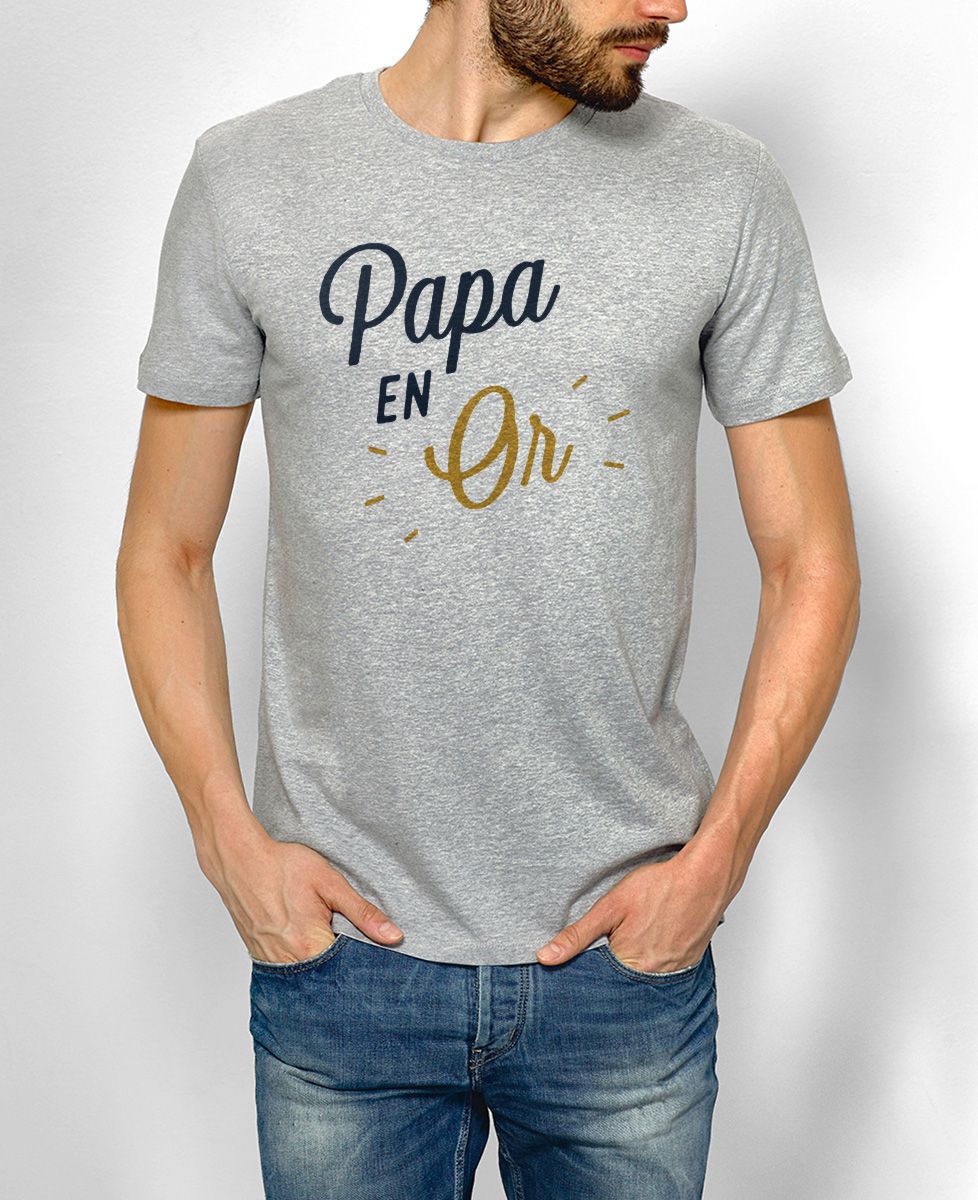 T-Shirt homme Papa en Or