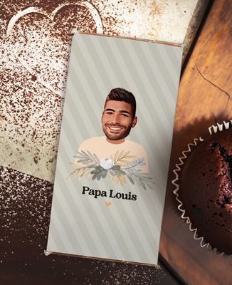 Tablette de chocolat Papa visage et prénom - Cadeaux Papa