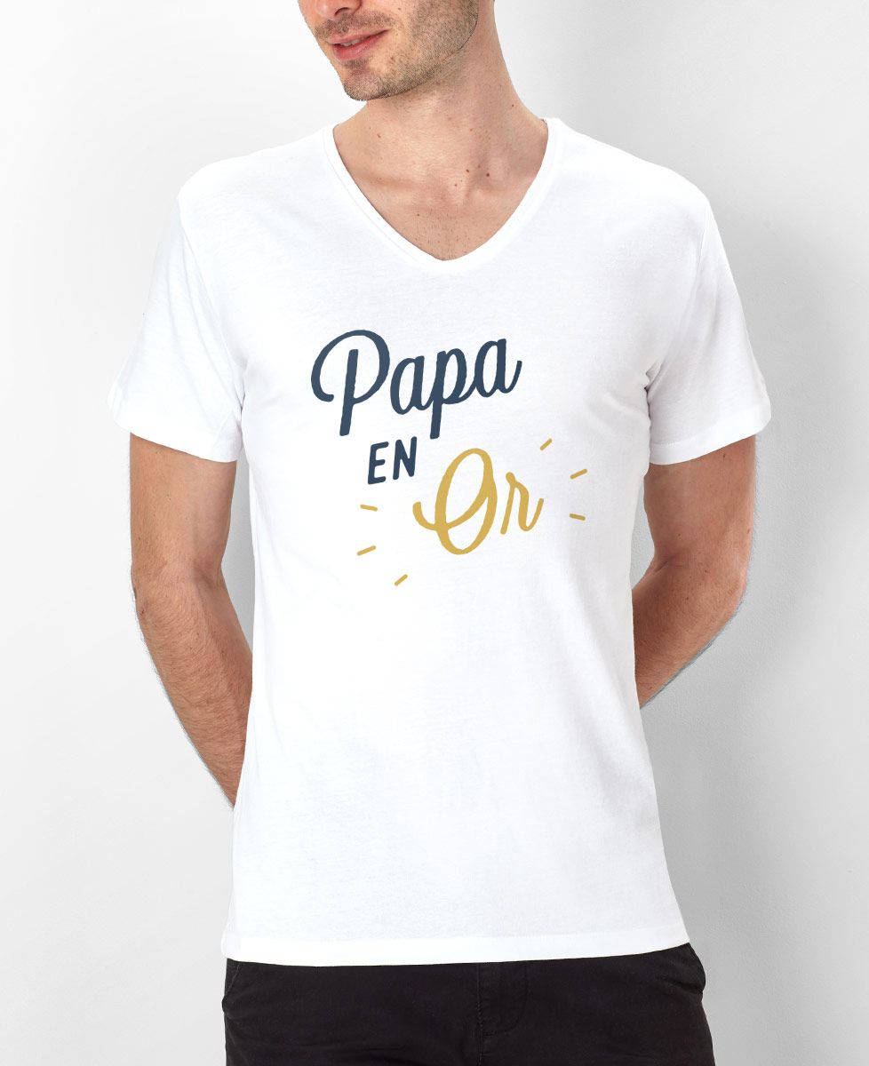 T-Shirt homme Papa en Or