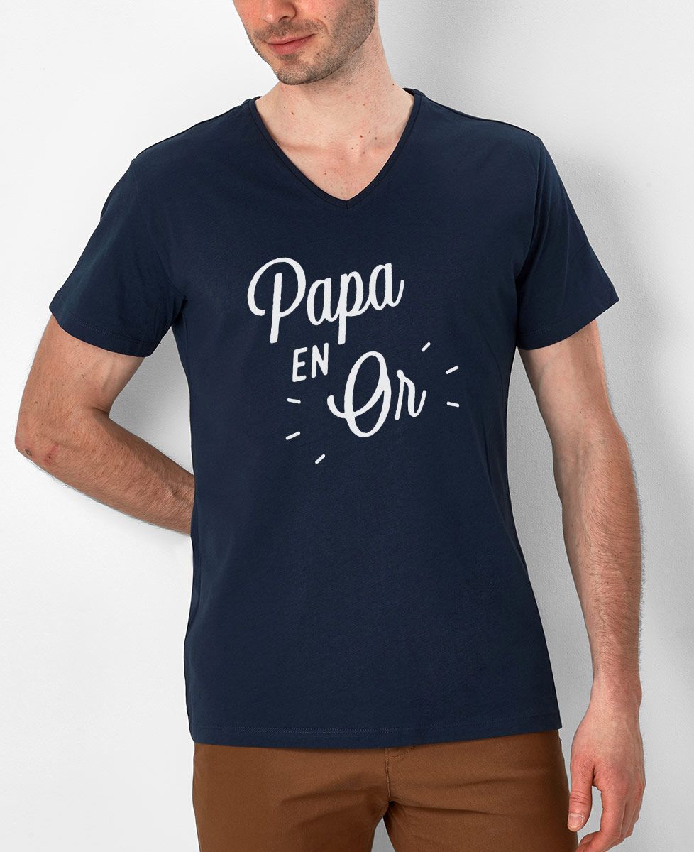 T-Shirt homme Papa en Or