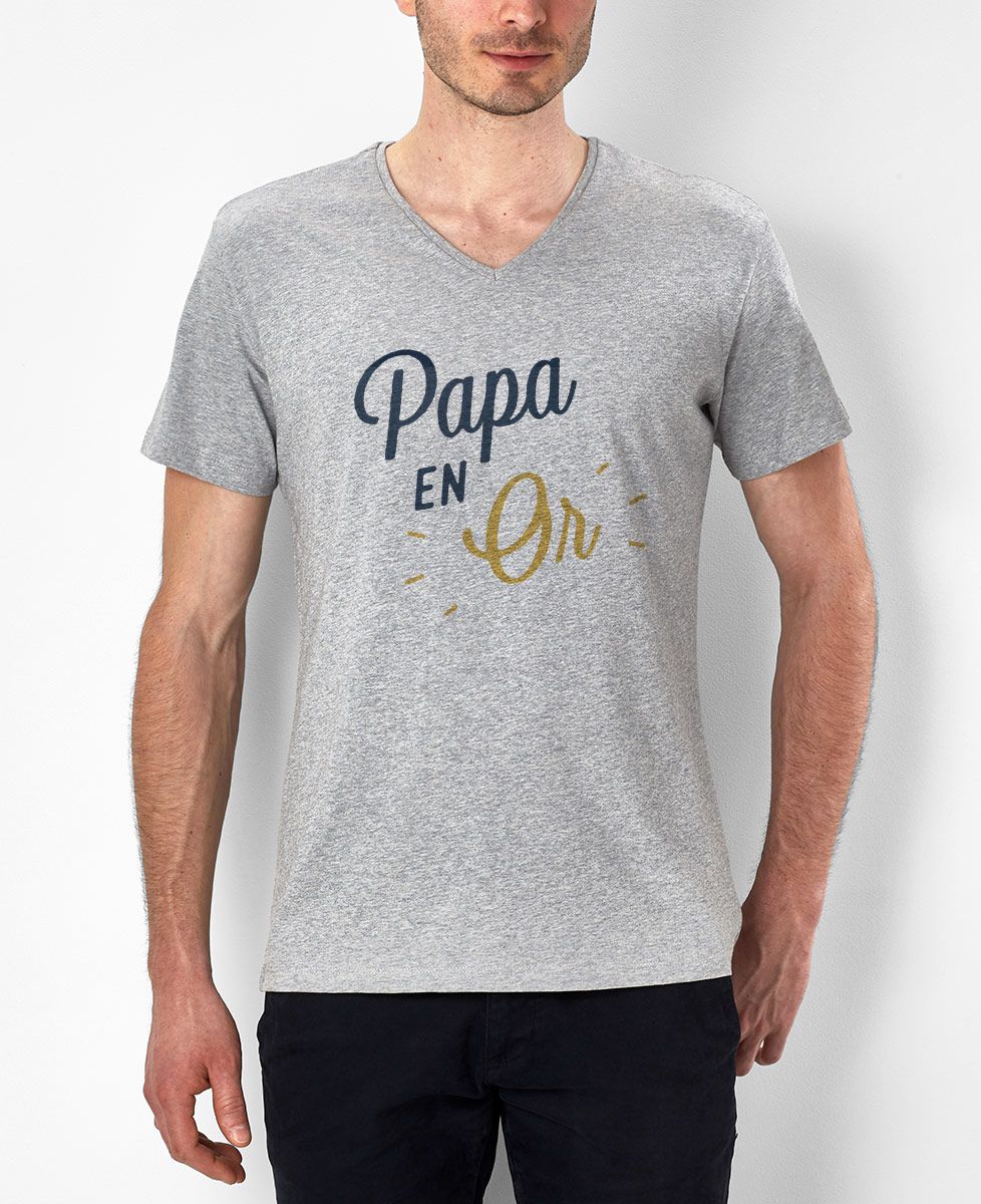 T-Shirt homme Papa en Or