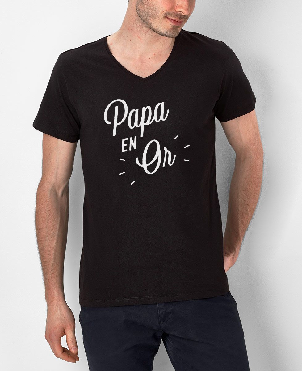 T-Shirt homme Papa en Or
