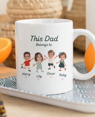 Mug This daddy belongs to personalized faces - Gifts for Dad