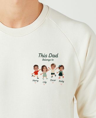 Men's sweatshirt This daddy belongs to personalized faces - Gifts for Dad