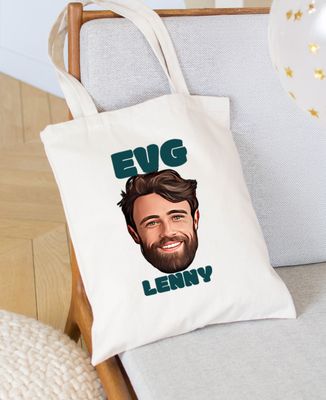 Tote bag EVG visage et prénom personnalisé - Apéro, EVG