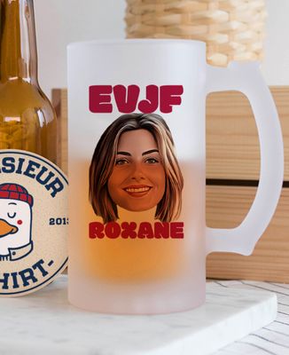 Chope de bière EVJF visage et prénom - Apéro, EVJF