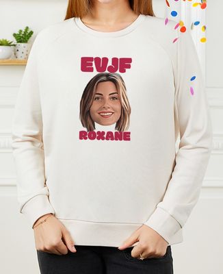 Sweatshirt femme EVJF visage et prénom - Apéro, EVJF
