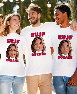 T-shirt homme EVJF visage et prénom - Apéro, EVJF