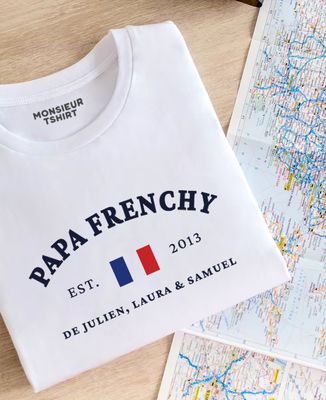 T-shirt homme Papa Frenchy personnalisé - Cadeaux Papa