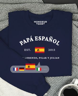 Sudadera de hombre Papá español personalizado - Regalos para papá