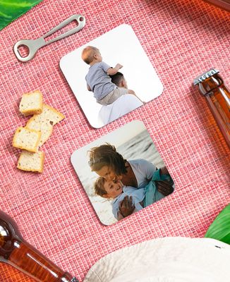 Onderzetters 2 gepersonaliseerde foto's - Aperitief