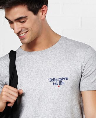 T-shirt homme Telle mère tel fils (brodé) - Cadeaux Maman, Cadeaux Couple, Duo assortis