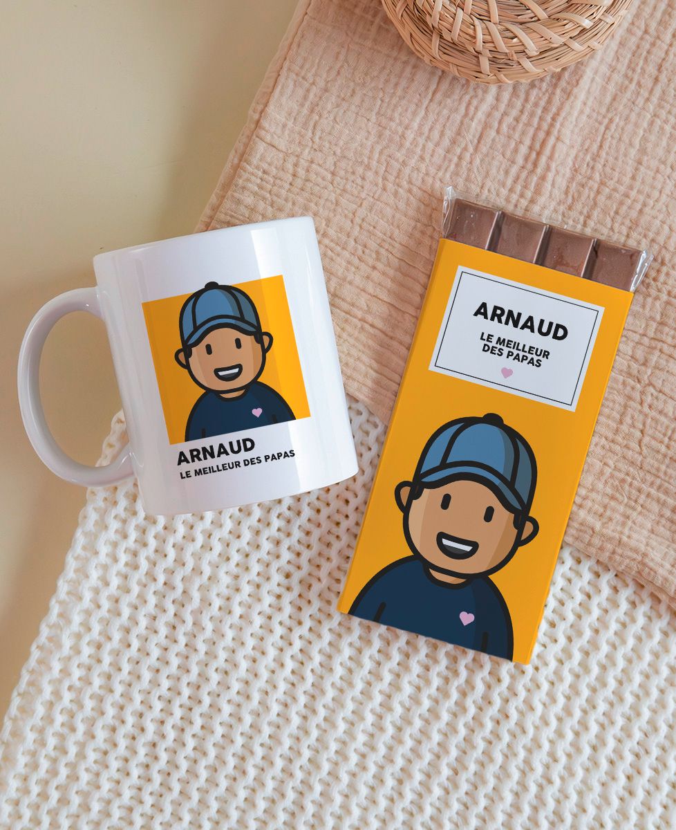 Doos Gepersonaliseerde mok en chocoladereep - Geschenken voor papa, Broer's geschenken