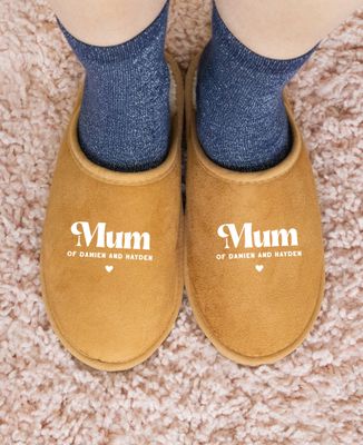 Slippers Mummy and children's names - Mom's gifts, Couple gifts