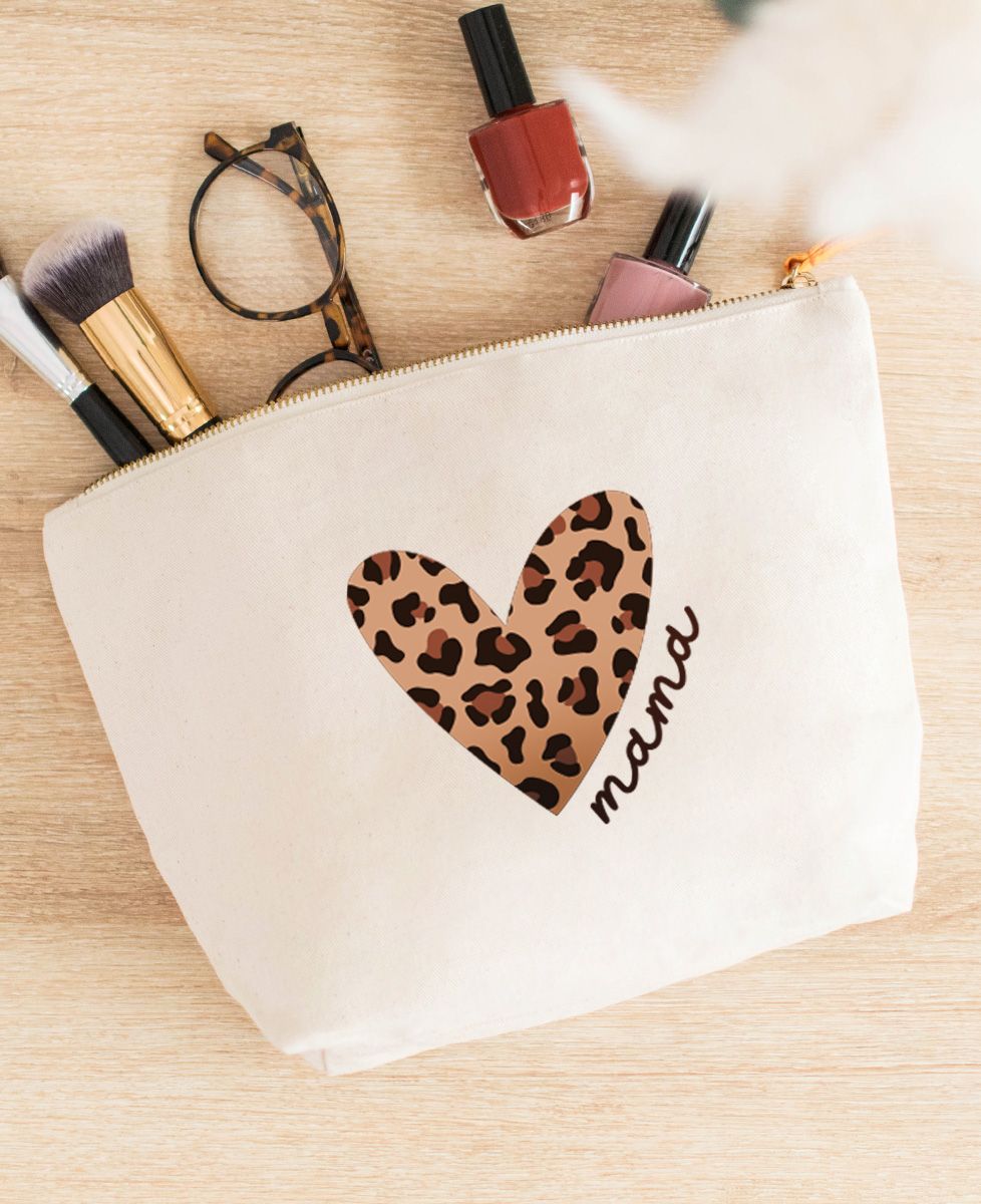 Täschchen Herz Leopard Mama personalisiert