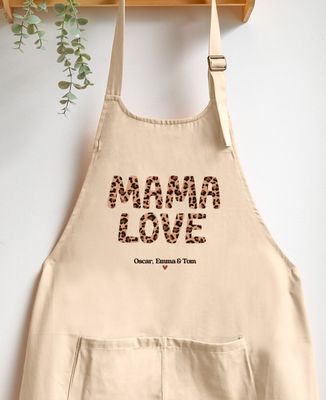 Kochschürze Mama love Leopard und Namen - Geschenke Mama, Werdende Mutter/Vater