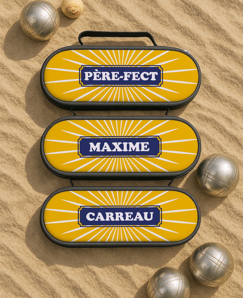 Sacoche boule de pétanque Soleil anisé personnalisé Monsieur TSHIRT