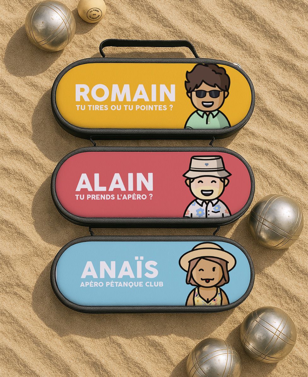 Sacoche Personnalisable Pour Boules De Pétanque - Cadeau Idéal Pour Homme (Papa, Mari, Fils) - Bleu Ou Vert
