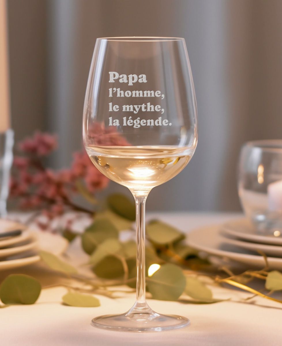 Verre à vin Papa l'homme le mythe la légende - Cadeaux Papa, Apéro, Mariage