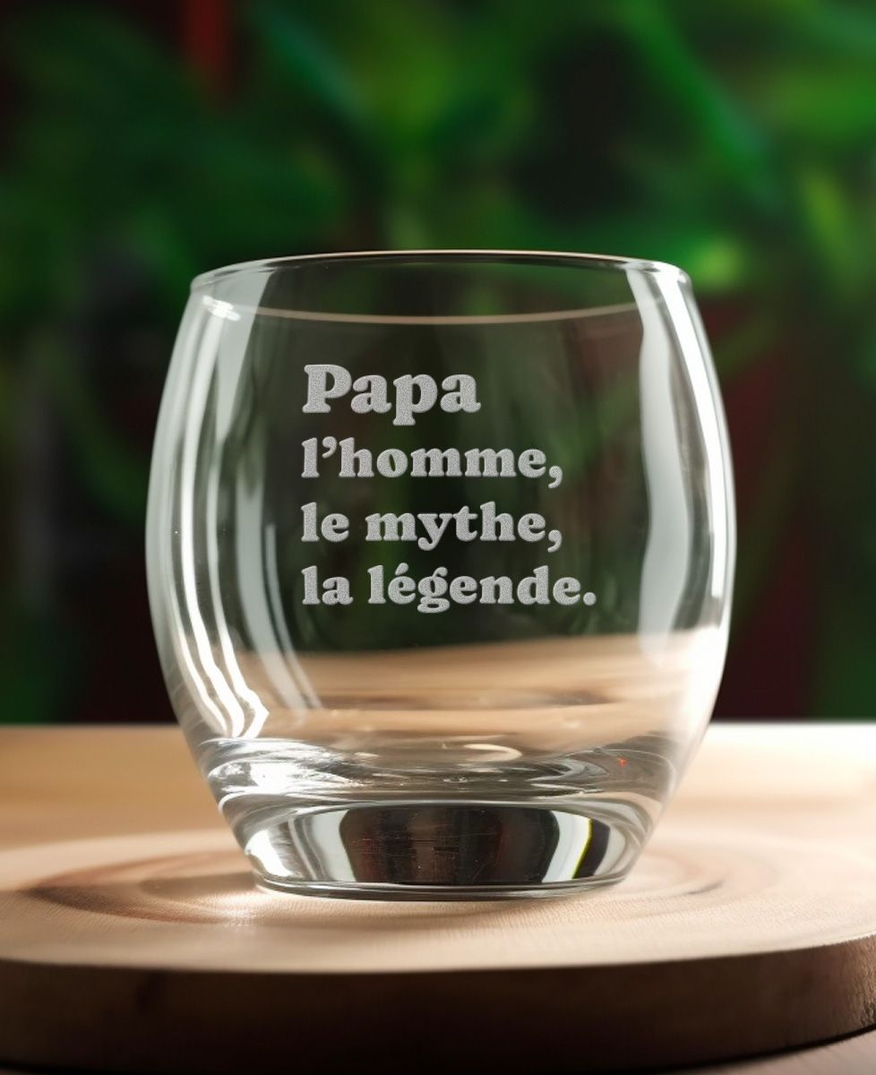 Verre à whisky Papa l'homme le mythe la légende - Cadeaux Papa, Apéro, Mariage