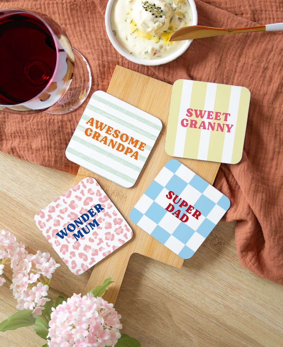 Personalized coasters with text and color pattern | Monsieur TSHIRT
