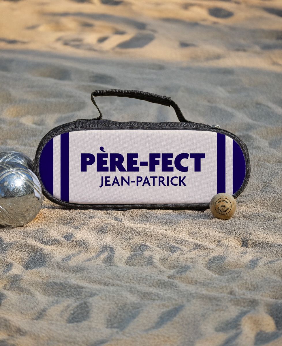 Sacoche boule de pétanque Père-fect personnalisé Monsieur TSHIRT