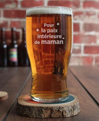 Verre à bière Pour la paix intérieure de maman - Apéro, Mariage