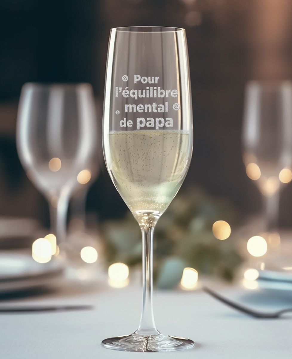 Flûte à champagne Pour l’équilibre mental de Papa - Mariage