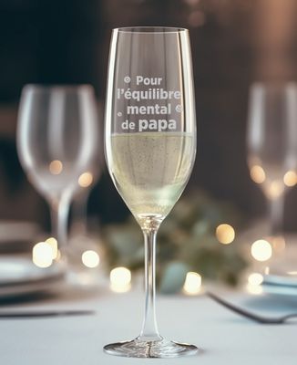 Flûte à champagne Pour l’équilibre mental de Papa - Mariage