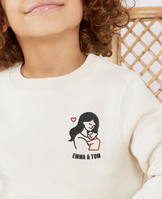 Children's sweatshirt Personalized embroidered mother and child - Mom's gifts, Mom/Dad-to-be
