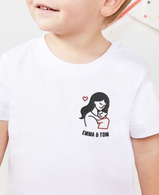 Baby T-Shirt Personalized embroidered mom and child - Mom's gifts, Mom/Dad-to-be