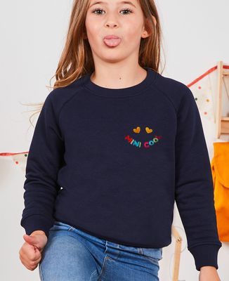 Sweatshirt enfant Mini cool dans un sourire (brodé) - Cadeaux Papa, Cadeaux Maman
